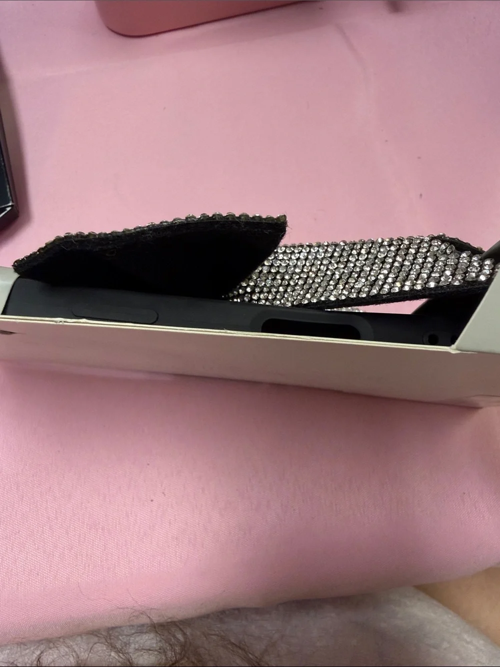 heyday Black iPhone 17 Pro Case with Silver Rhinestone Bow Accent